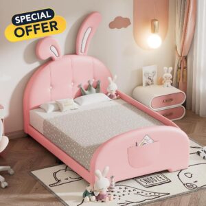 Cute Twin Size Upholstered Princess Bed