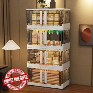 Nafenai 4 Pack Clear Stackable Storage Bins 8.5 Gal