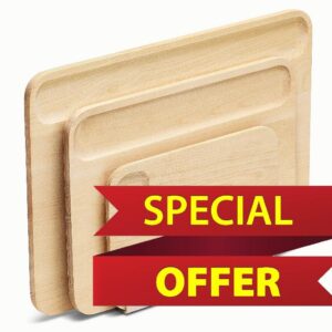 Caraway 4-Piece Cutting Board Set - Wood Cutting Board Set - Made From FSC-Certified Birch Wood - Mineral Oil & Wax Finish - 3 Sizes - Small