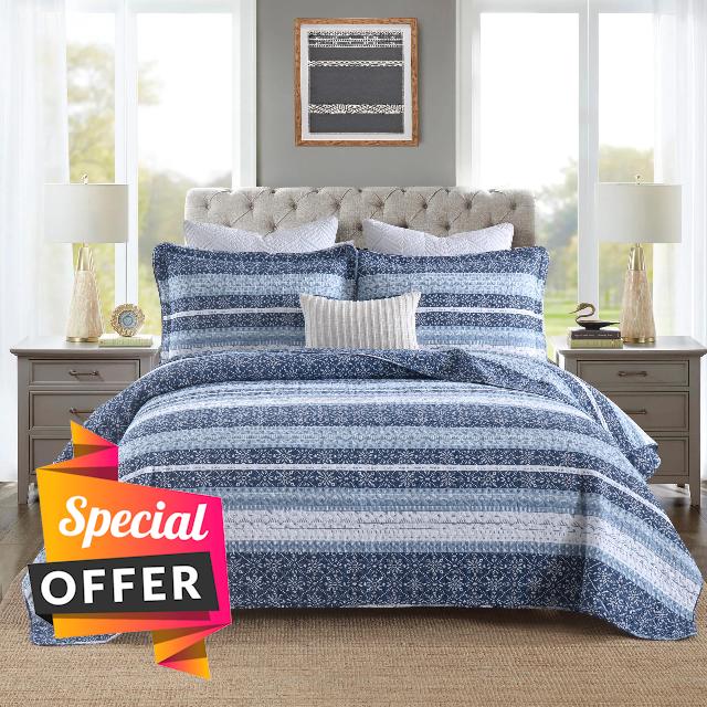 MEIZIZI Quilt King Size - Cotton King Quilt Bedding Set