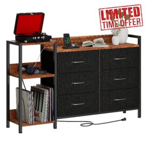 TRIFEBLE Dresser TV Stand with Power Outlet