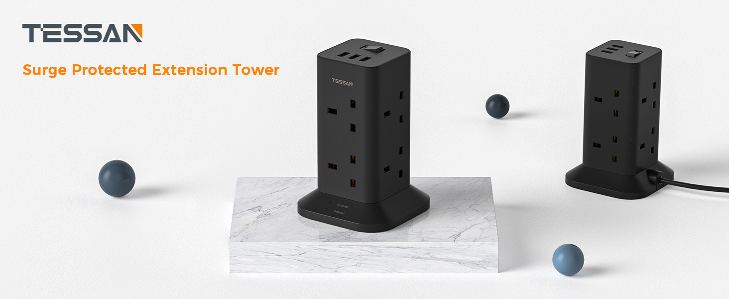 tower plug extension surge protected