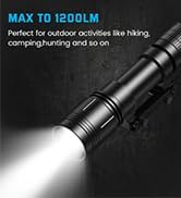 Feyachi FL17 Tactical Flashlight Torch, 1200 Lumens LED Torches Hunting Torch with M-Lok Rail Mou...