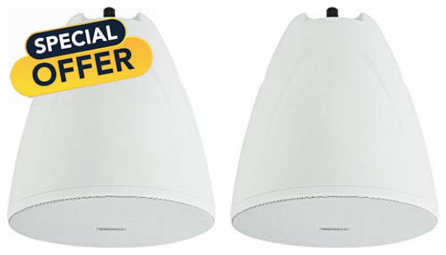 Rockville (2) PEN-65T White 6.5" 70V Hanging Pendant Speaker Commercial/Restaurant