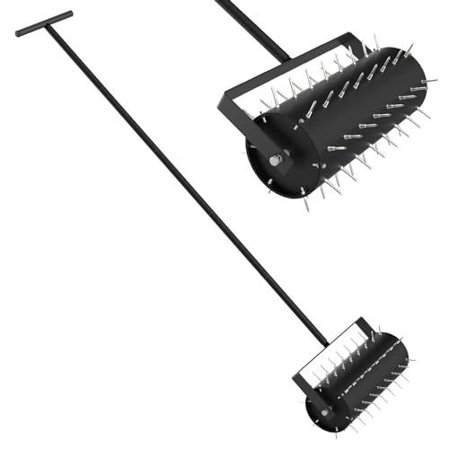 Upgrade Heavy Duty Rolling Lawn Aerator- Lawn Soil Penetrator