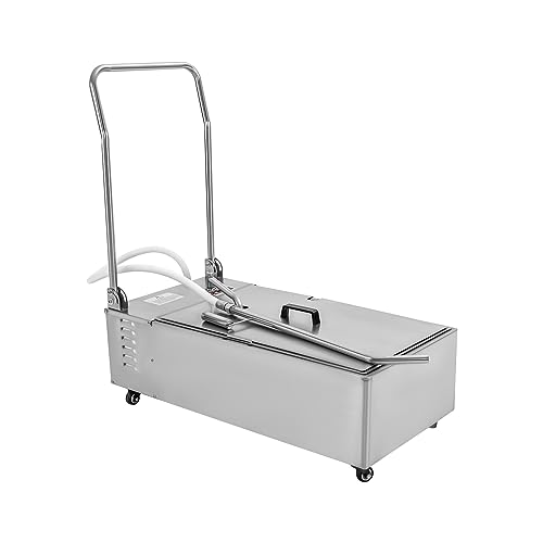 370W Commercial Mobile Fryer Oil Filter Machine Deep Fryer Filter Oil Filter Truck Fryer Filter Frying Oil Filtering System for Restaurant
