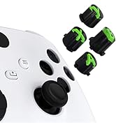eXtremeRate ABXY Buttons for Xbox Series X & S Controller, Three-Tone Black & Clear with Green Cl...