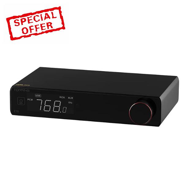 LEAUDIO Topping E70 ES9028Pro Decoder BT 5.1 XU316 Support 32Bit/768kHz DSD512 RCA XLR Output with Remote Control DAC (Black)