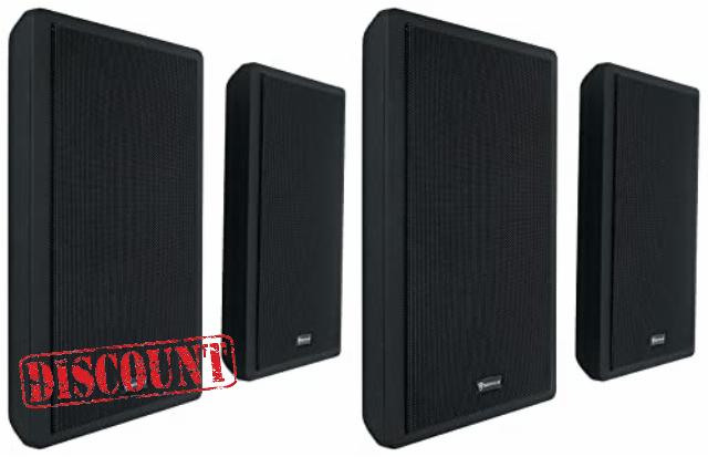 Rockville (4) RockSlim Black Home Theater 5.25" 240w Easy Wall Mount Slim Speakers