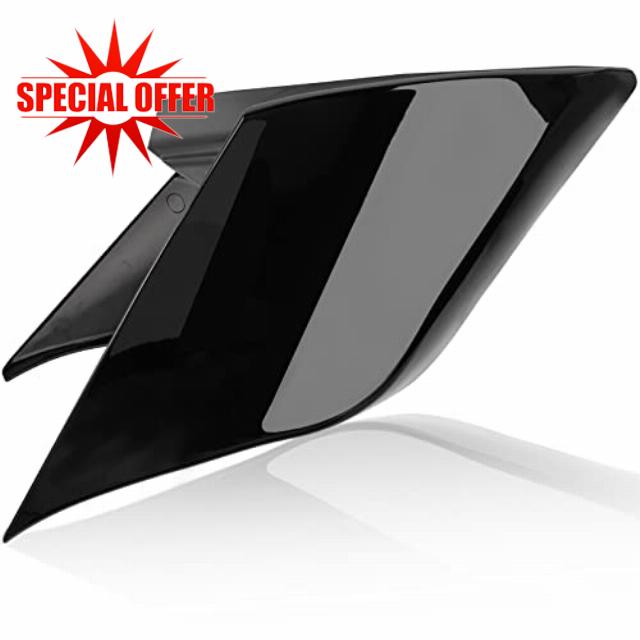 Eumti Motorcycle Stretched Extended Side Covers Panels Vivid Black ABS Plastic Fit for Harley Touring CVO Street Glide Road King Electra Glide Road Glide Ultra Limited 2009-2013 (Side Skirts