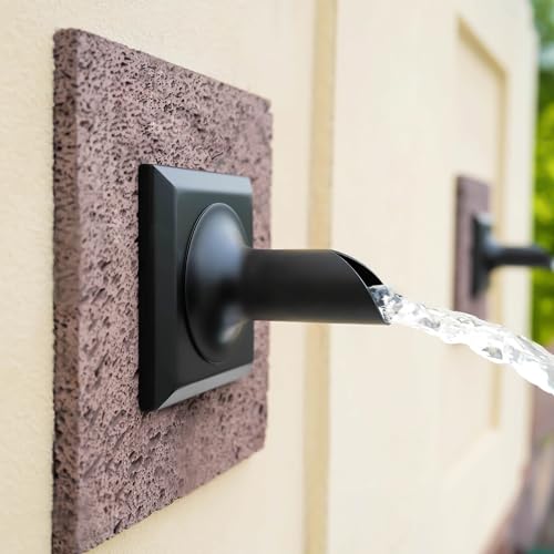 316 Stainless Steel Spillway Waterfall Accent Scupper Feature with Integrated Spray Baffle for Landscape Decor