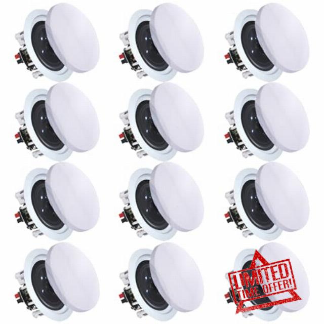Vaiyer Set of 12 5.25 Inch 8 Ohm 175 Watts Ceiling Speakers