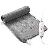 Heating Pad Electric Heat pad for Back Neck with Fast Heating Technology, 6 Heat Settings & Auto ...