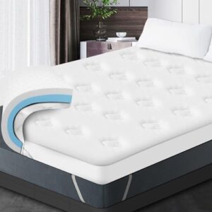Dual Layer 3 Inch Gel Cooling Mattress Topper with Deep Pocket