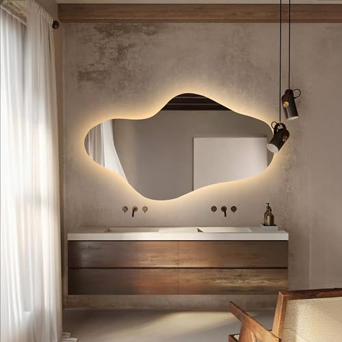 Irregular Vanity Mirror with Lights