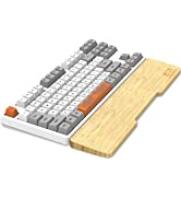 MAMBASNAKE Bamboo Wrist Rest for 98-key TKL Keyboard,Class A 100% Pure Bamboo,Ergonomic Keyboard ...