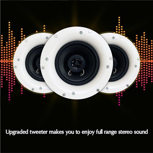 Flush Mount in-Wall in-Ceiling 2-Way Mid Bass Woofer Speakers - Perfect for Home