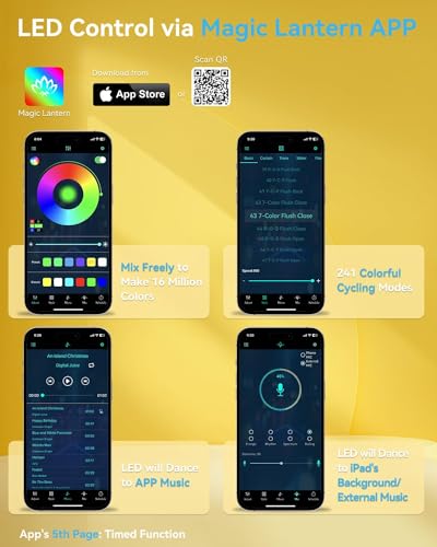 APP/RC Control RGB Lights Music Sync