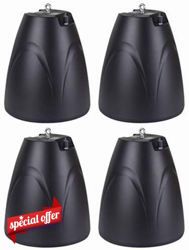 Rockville (4) PEN-65T Black 6.5" 70V Hanging Pendant Speaker Commercial/Restaurant