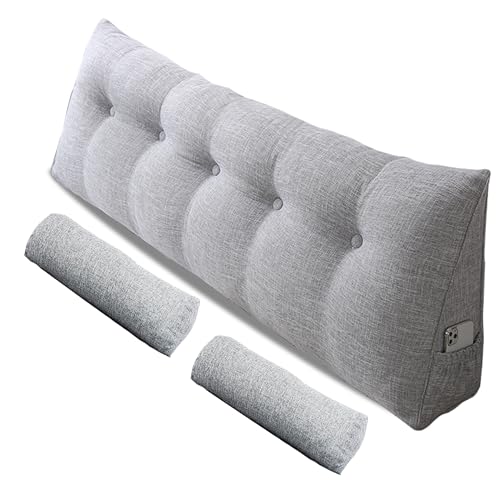 Backrest Positioning Support Bed Bolster Rest Reading Pillow with Removable Cover Soft Headboard Cushion Backrest Pillow for Sitting in Bed