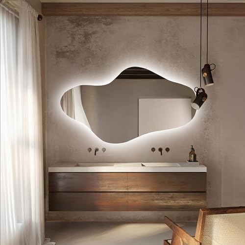 Irregular Vanity Mirror with Lights