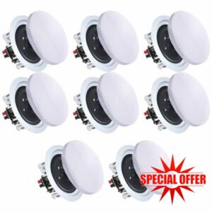 Vaiyer Set of 8 5.25 Inch 8 Ohm 175 Watts Ceiling Speakers