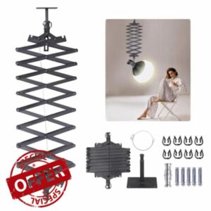Photography Ceiling Rail System 2M Lifting Constant Force Hinge kit with Safety Rope Accessories for Live Broadcast Studio Photography Flash Specialized Equipment
