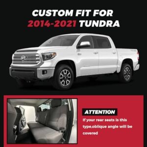 Custom for Tundra Crewmax Pickup Truck Seat Covers with Waterproof Faux Leather BlackRed