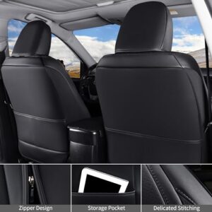 Front & Rear Cushion Cover Custom Fit for Jeep Gladiator 2020-2023 Waterproof Faux Leather Seat Cover Protectors Full Coverage Seat Cushion (Black)