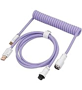 EPOMAKER MIX Type C Coiled Cable 1.8m, Type-C To USB A, TPU Mechanical Keyboard Cable with Detach...