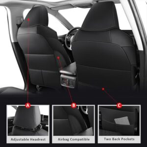 Waterproof Car Seat Covers Faux Leather Seat Cover Full Set Fit for 2019-2024 Toyota RAV 4 Non-Hybrid (Not for Adv & TRD-Off