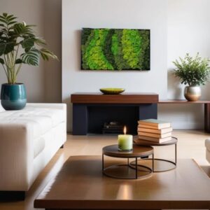 Zero Maintenance - Eco-Friendly Natural Green Wall Decor - Moss Framed - Contemporary Wall Decoration with Living Plants - 19.7 x 13.8 Inches