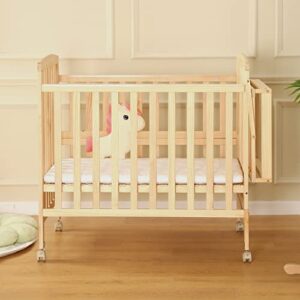 Paint-Free Pine Wood Crib for Small Spaces