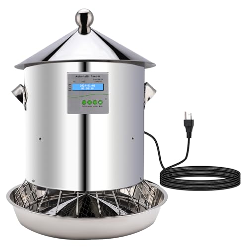 25LB Capacity Poultry Feeders W/ 4 Sets of Time Settings