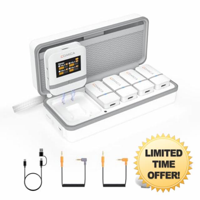 comica Vimo Q Wireless Lavalier Microphone System with 4 Transmitters and 1 Receiver