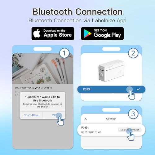 Portable Bluetooth Label Printer for Organizing Storage Office Home