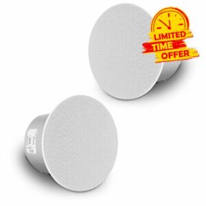 Sound Town Pair of 6.5" Coaxial in-Ceiling Speakers with Metal Backcan and Tile Rails