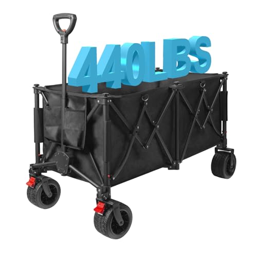 Heavy Duty Extra Large Wagon Cart Max Loading Weight 440LBS Big Wheels for Beach