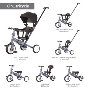 6 in 1 Toddler Balance Bike for Boy Girl