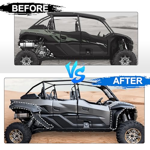 Front & Rear UTV Wide Fender Flare Kit Extended Mud Flares Flaps Guards for Kawasaki Krx4 1000 SE ES SEeS 2022 2023 Accessories