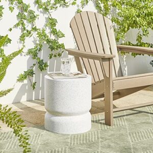 17.25" H Faux Terrazzo Antique Accent Table Side Table Plant Stand for Garden Patio Lawn Home Indoor Outdoor