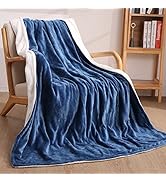 CURECURE Heated Blanket, Electric Throws Soft Double-Layer Warming Flannel Plush Blanket, 4 Heat ...
