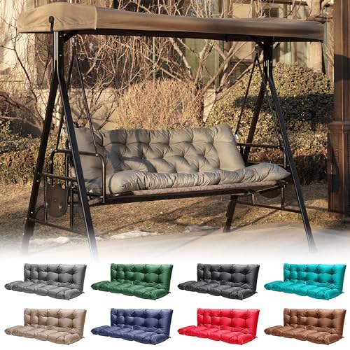 Waterproof Swing Cushions 3 Seater Replacement with Backrest