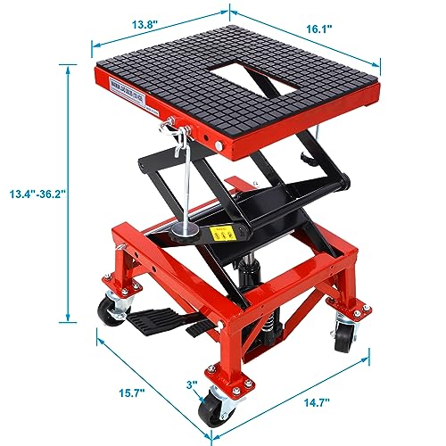Motorcycle Jack Lift Foot Step with 4 Wheels