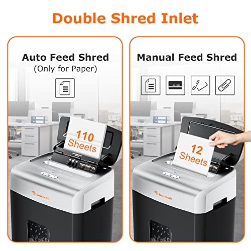 110-Sheet Autofeed & 12-Sheet Manual Micro Cut Heavy Duty Paper Shredder