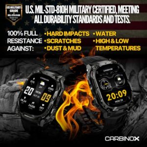 Rugged Fitness Tracker IP69K Waterproof Compatible with Android and iOS Phone