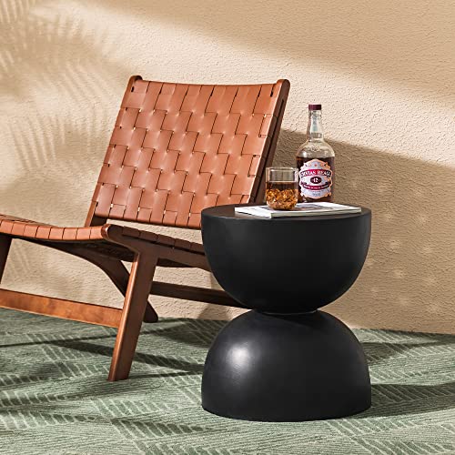 17.75" H Modern Heavy Duty Patio Sturdy Faux Terrazzo Accent Table Side Table Plant Table for Indoor Outdoor