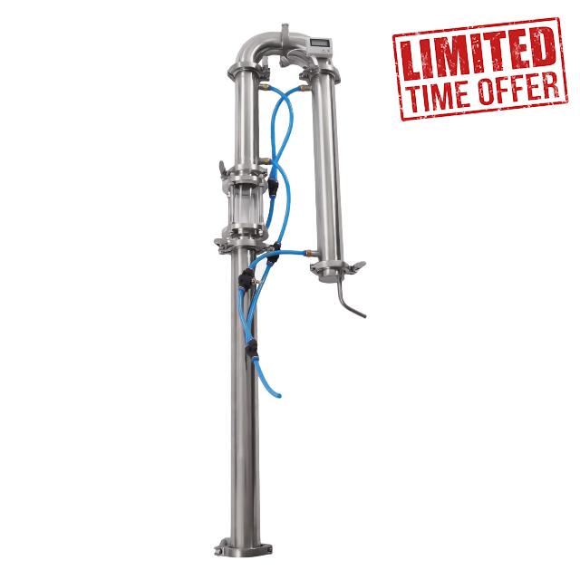 New Tubular Distillation Tower with Sight Glass Copper Mesh 2'' Domestic Brewing Equipment Moonshine Distiller for the Brewing of a Variety