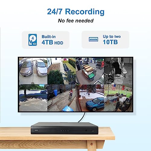 16 Channel H.265 NVR Support 8MP/6MP/5MP/4MP/3MP/1080P IP PoE Camera for 24/7 Recording