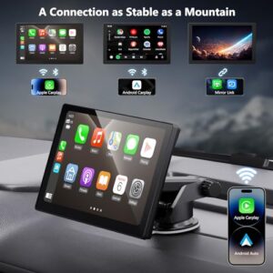 9'' Wireless Car Stereo&Android Auto Touch Screen with 2.5K Dash Cam